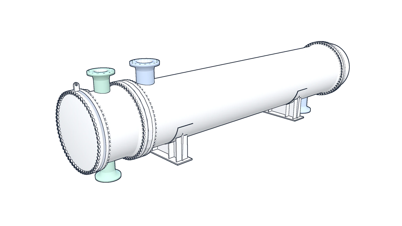 The reference exchanger assembled, as a line drawing.